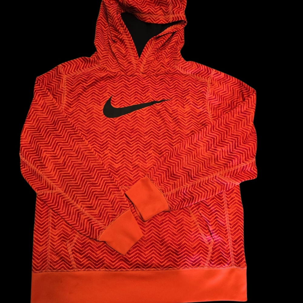 Nike Orange Chevron Hoodie with Black Swoosh